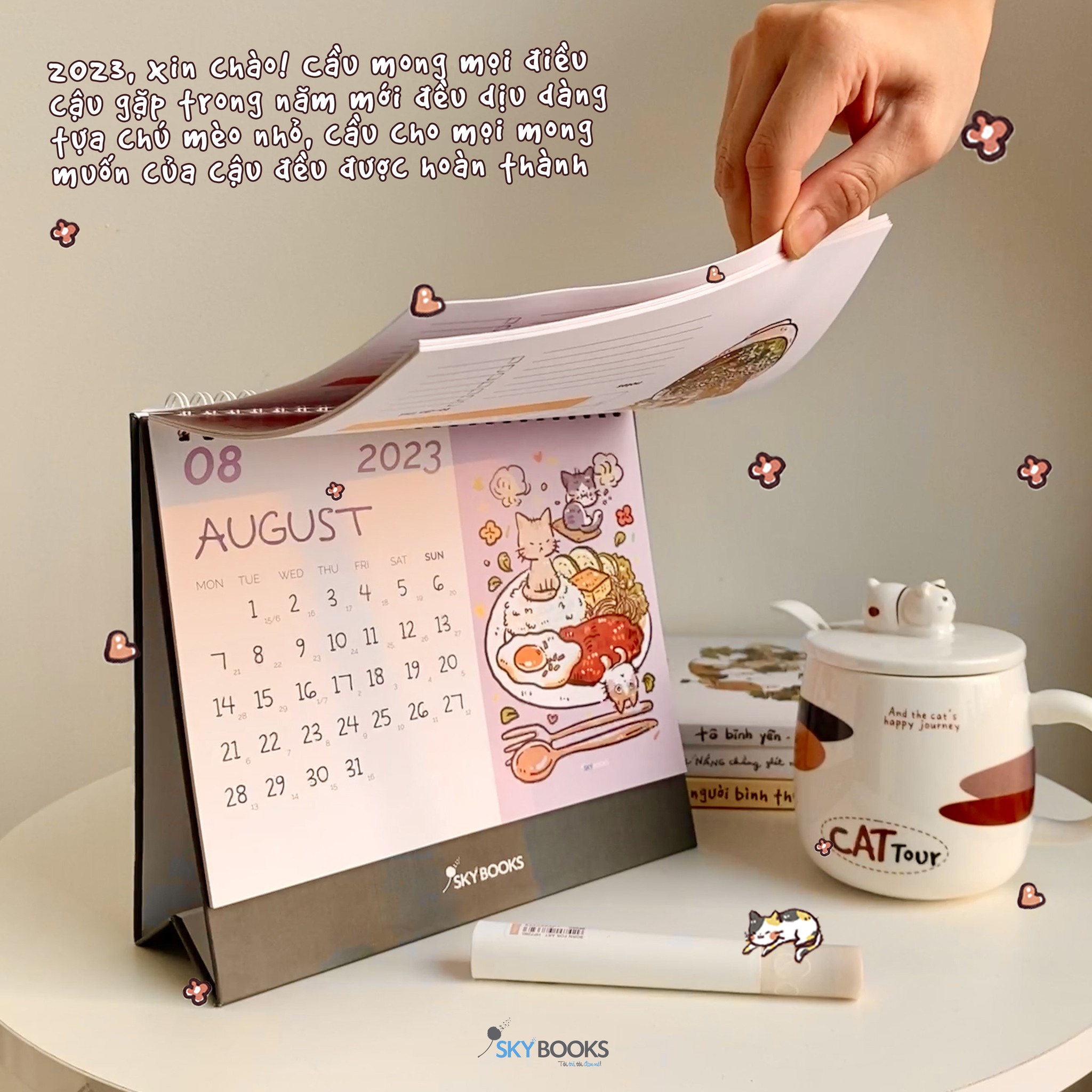 Lịch Bàn Kulzsc Happy Meow Year 2023