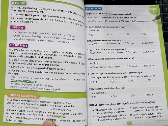 Sách Bài Tập Tiếng Pháp lớp 3,4,5 - 800 Exercices D'Orthographe - Grammaire - Conjugaison