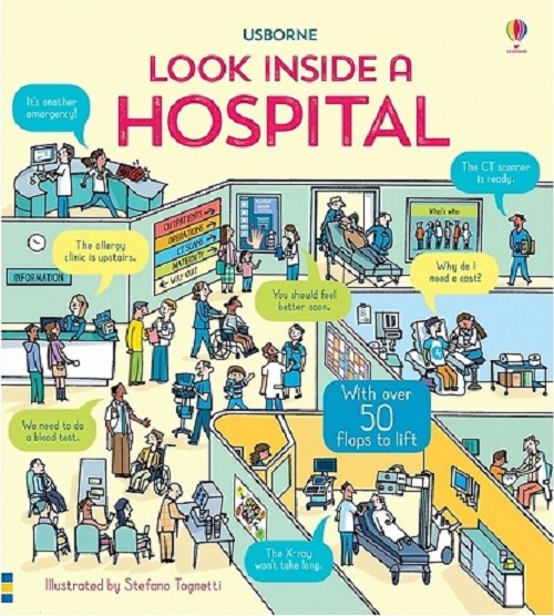 Sách Usborne Tương Tác Lật Mở Cho Bé 6-8 Tuổi Look Inside A Hospital