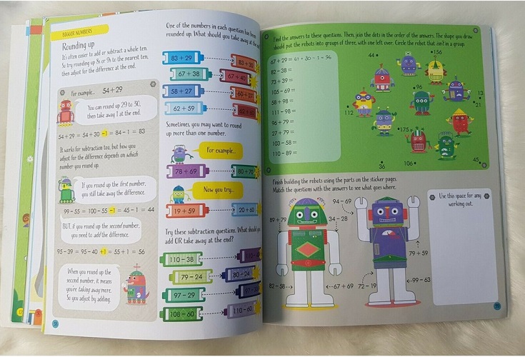 Sách Usborne Vui Học Toán Cho Bé 6-8 Tuổi - Adding And Subtracting Activity Book