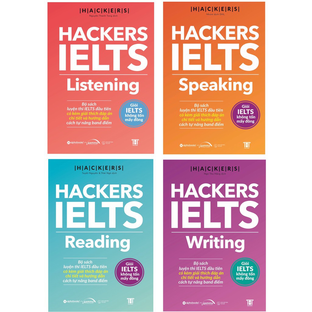 Combo Trọn Bộ 4 Cuốn Hackers IELTS ( Listening + Reading + Speaking + Writing)