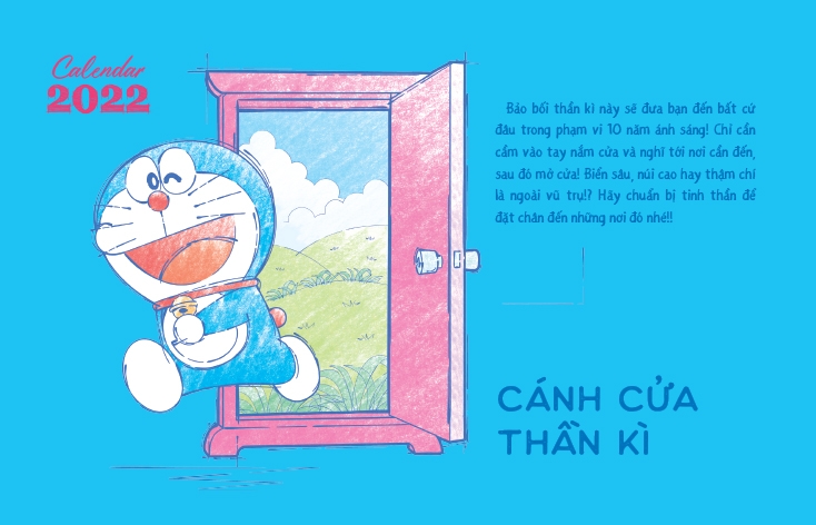 Lịch Để Bàn Doraemon 2022 - Tặng Kèm Sticker