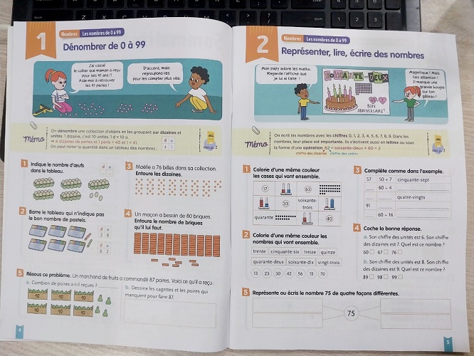 Sách Bài Tập Toán Tiếng Pháp Lớp 2 - Mon Cahier Pour La Maison Maths Ce1