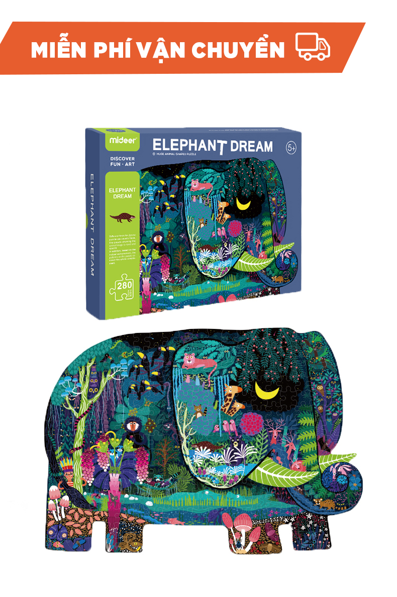 Bộ Xếp Hình Mideer 280 Miếng Ghép: Giấc Mơ Của Chú Voi - Elephant Dream MD3084