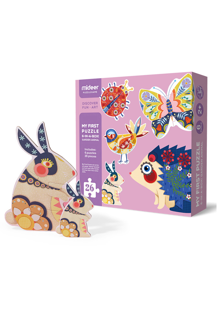 Xếp hình Mideer My First Puzzle - 6 in a Box: Loài vật trong vườn - Garden Animal